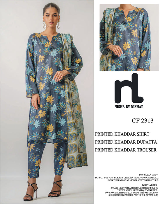 NISHAT KHADDAR UNSTITCHED PRINTED 3PC