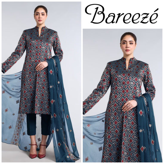 BAREEZA KRANDI UNSTITCHED EMB 3PC