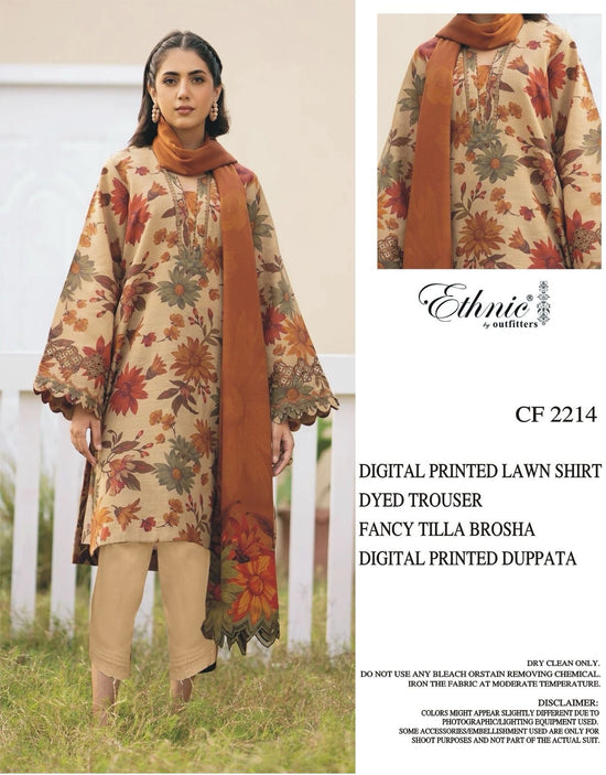 ETHNIC UNSTICH DIGITAL PRINTED 3PC