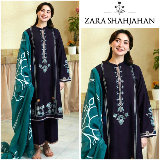 ZARA SHAHJAHAN LAWN UNSTITCHED EMB 3PC