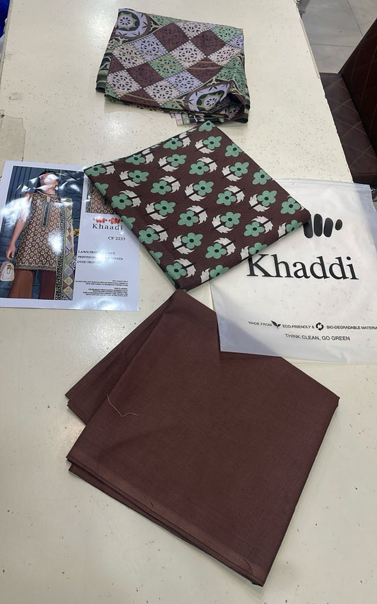 KHAADI LAWN PRINTED UNSTICH 3PC