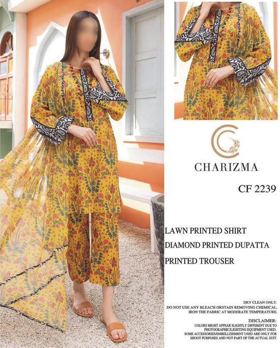 CHARIZMA LAWN PRINTED UNSTICH 3PC