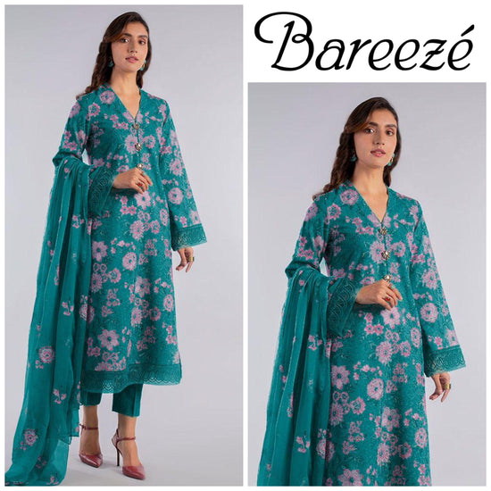 BAREEZA KRANDI UNSTITCHED EMB 3PC