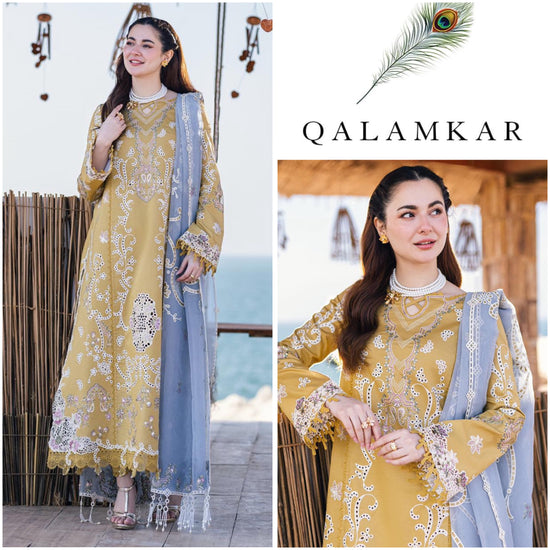 QALAMKAR LAWN UNSTITCHED EMB 3PC