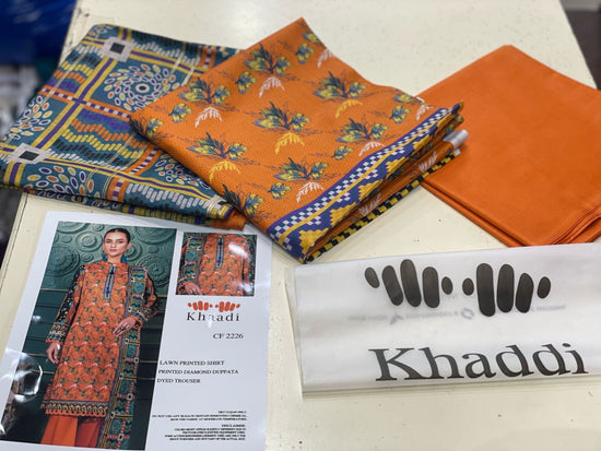 KHAADI LAWN PRINTED UNSTICH 3PC