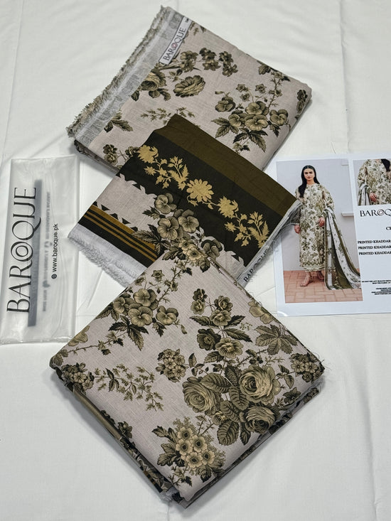 BAROQUE KHADDAR UNSTICH PRINTED 3PC