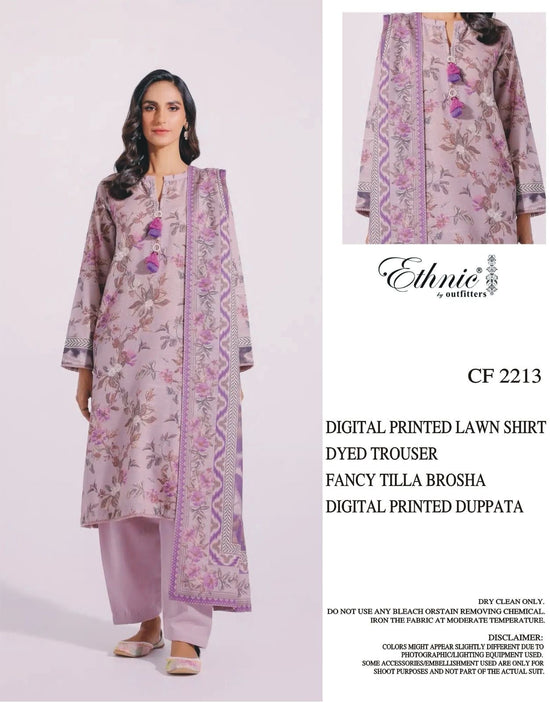 ETHNIC UNSTICH DIGITAL PRINTED 3PC