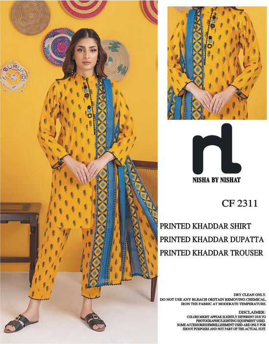 NISHAT KHADDAR UNSTITCHED PRINTED 3PC