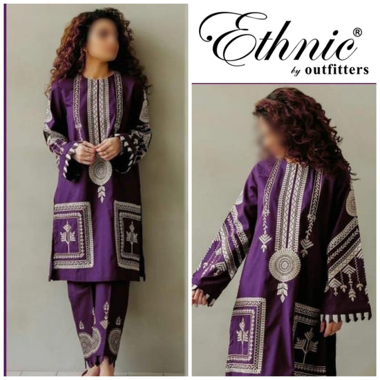 ETHNIC LAWN UNSTITCHED EMB 2PC