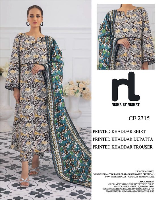 NISHAT KHADDAR UNSTITCHED PRINTED 3PC