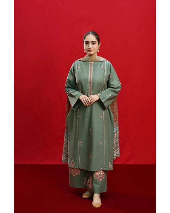 ZARA SHAHJAHAN DHANAK UNSTITCHED EMB 3PC