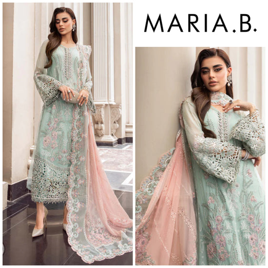 MARIA.B CHIFFON UNSTITCHED EMB SUIT