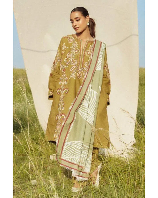 ZARA SHAHJAHAN DHANAK UNSTITCHED EMB 3PC