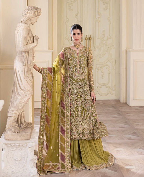 KANWAL MALIK ORGANZA UNSTITCHED EMB SUIT