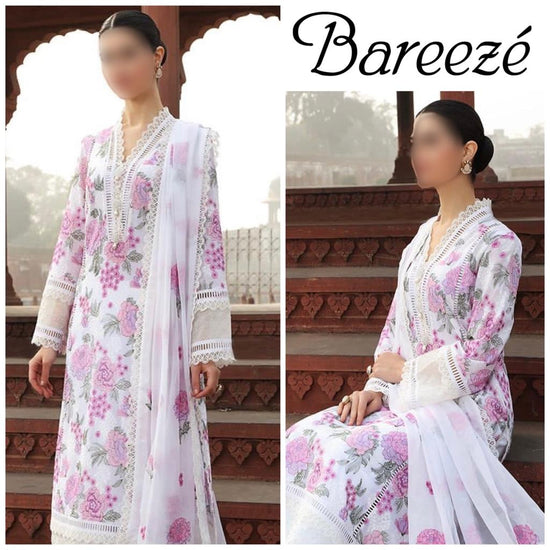 BAREEZA LINEN UNSTITCHED EMB 3PC