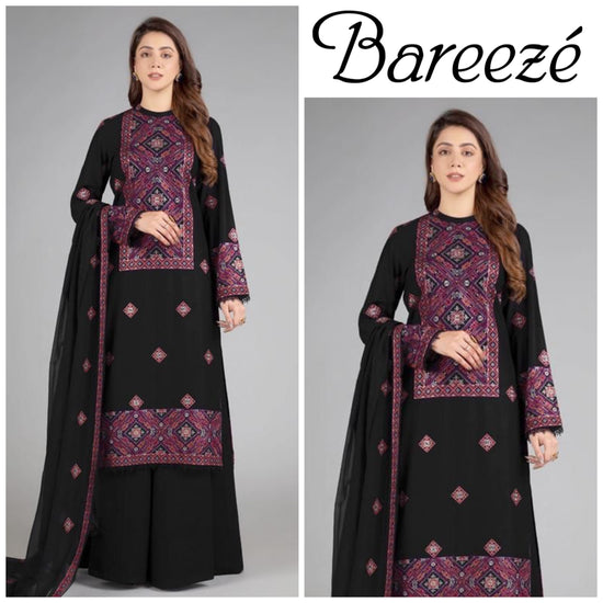 BAREEZA KRANDI UNSTITCHED EMB 3PC