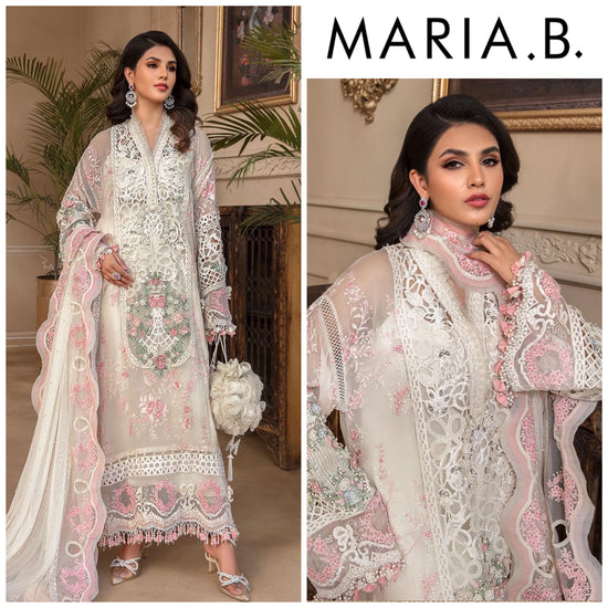 MARIA.B CHIFFON UNSTITCHED EMB SUIT