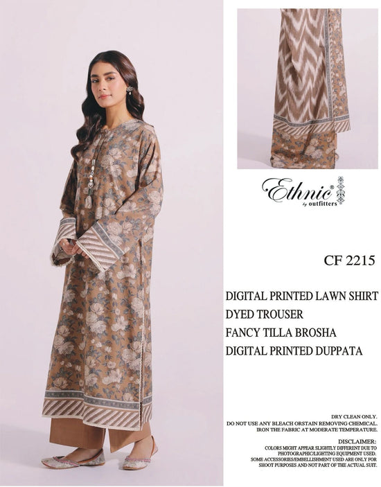 ETHNIC UNSTICH DIGITAL PRINTED 3PC