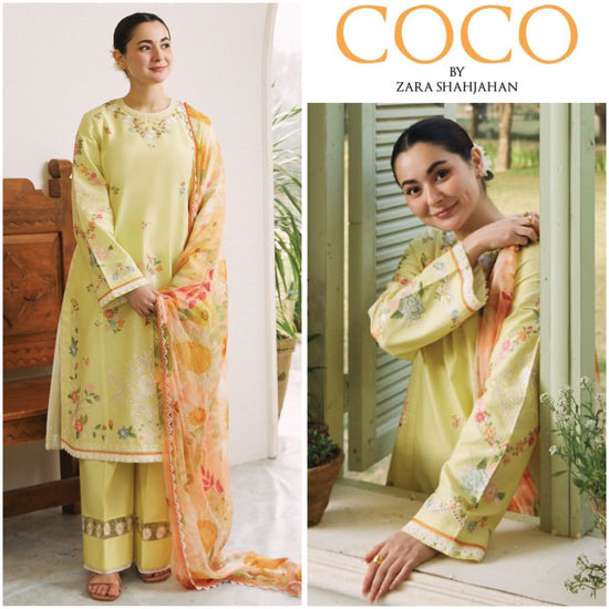 COCO LAWN UNSTITCHED EMB 3PC