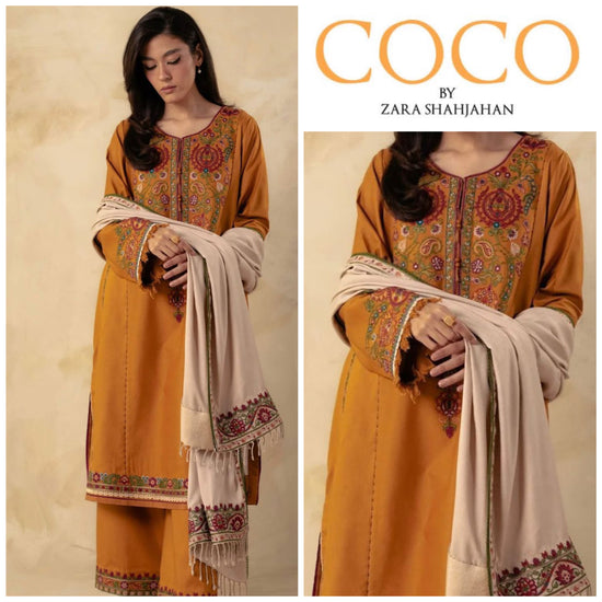 ZARA SHAHJAHAN DHANAK UNSTITCHED EMB 3PC