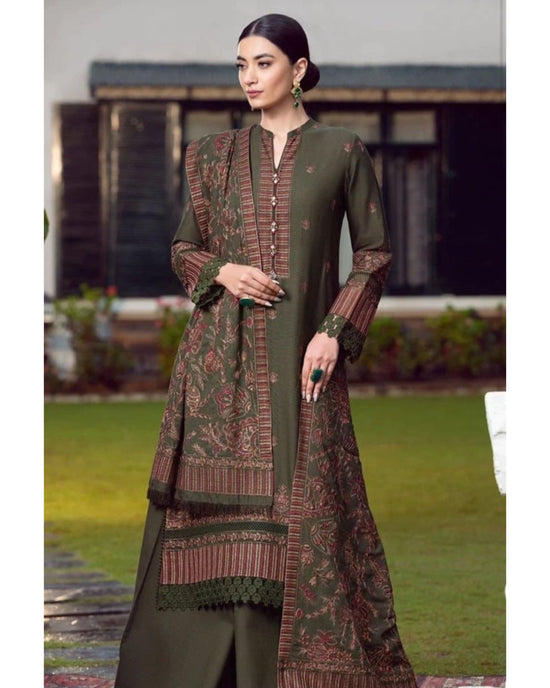 BAREEZE DHANAK UNSTITCHED EMB 3PC