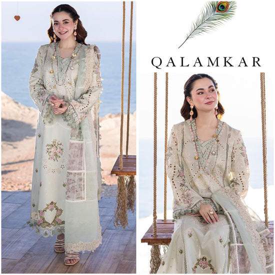 QALAMKAR LAWN UNSTITCHED EMB 3PC