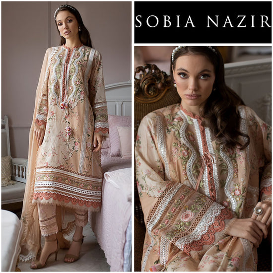 SOBIA NAZIR LAWN UNSTICH EMB 3PC