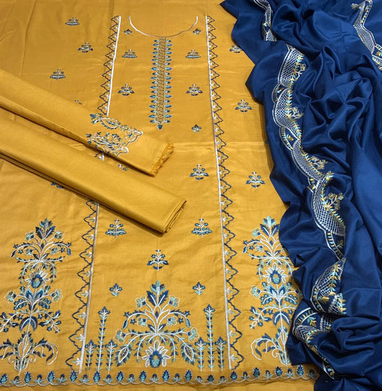 BEECHTREE DHANAK UNSTITCHED EMB 3PC