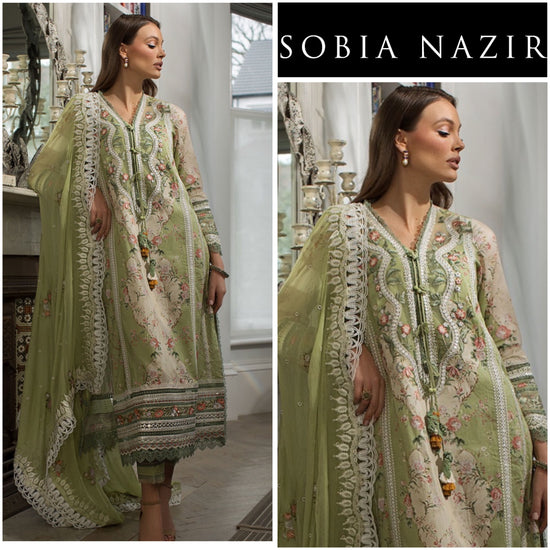 SOBIA NAZIR LAWN UNSTICH EMB 3PC