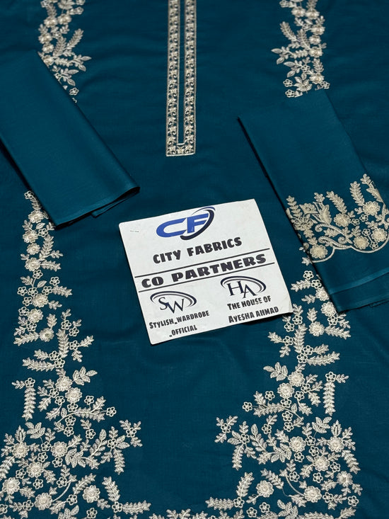 CITY FABRICS DHANAK UNSTITCHED EMB 2PC