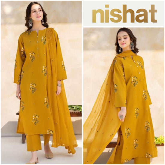 NISHAT LAWN UNSTITCHED EMB 3PC