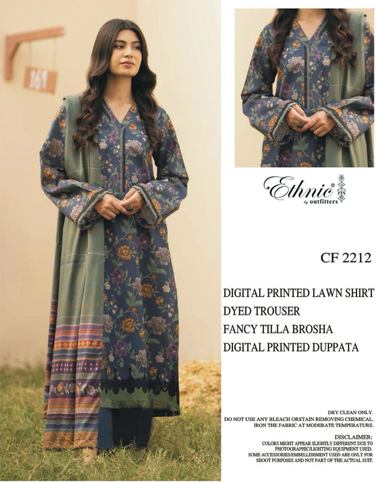 ETHNIC UNSTICH DIGITAL PRINTED 3PC