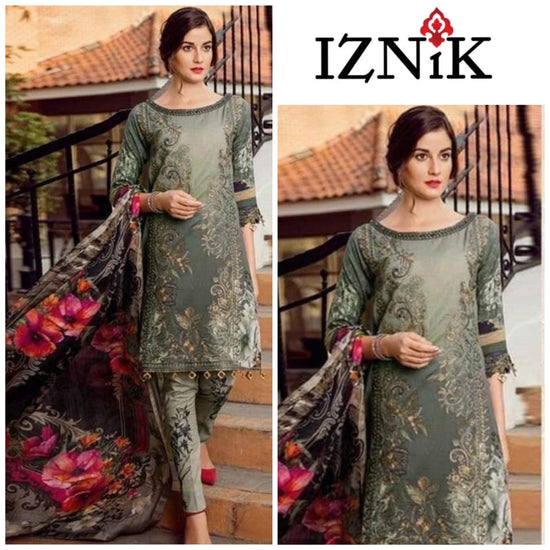 IZNIK LAWN UNSTITCHED EMB 3PC