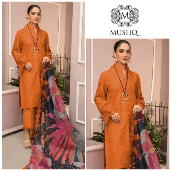 MUSHQ LAWN UNSTITCHED EMB 3PC