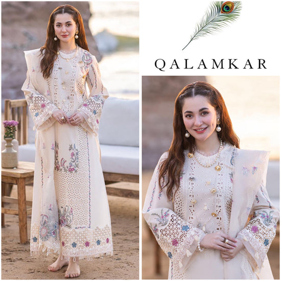 QALAMKAR LAWN UNSTITCHED EMB 3PC