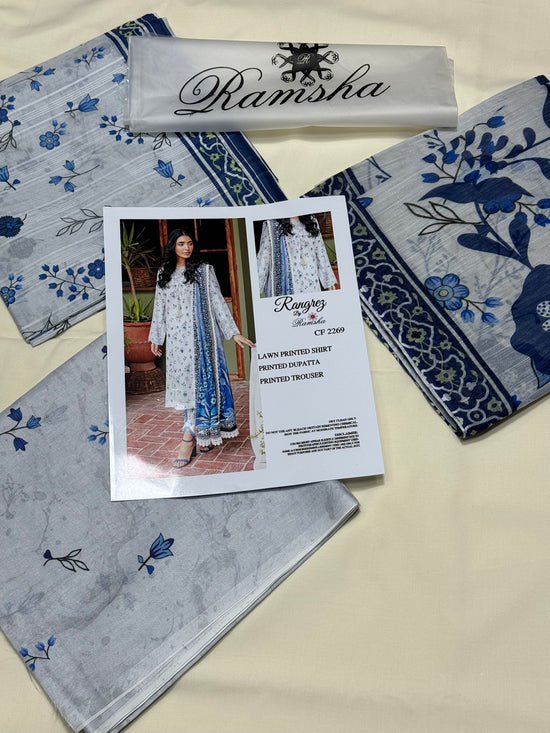 RAMSHA LAWN PRINTED UNSTICH 3PC