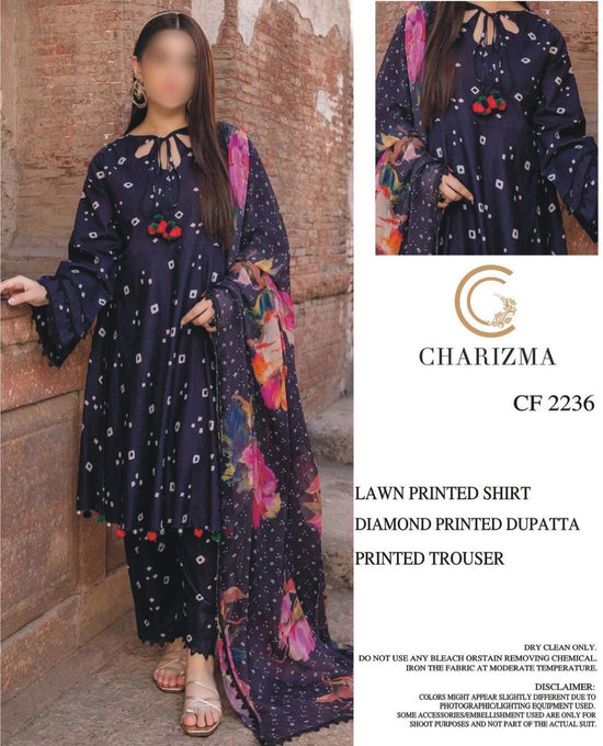 CHARIZMA LAWN PRINTED UNSTICH 3PC