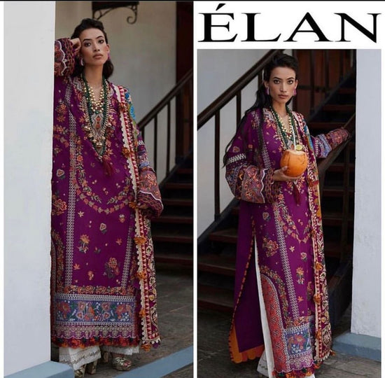 ELAN LAWN UNSTITCHED EMB 3PC