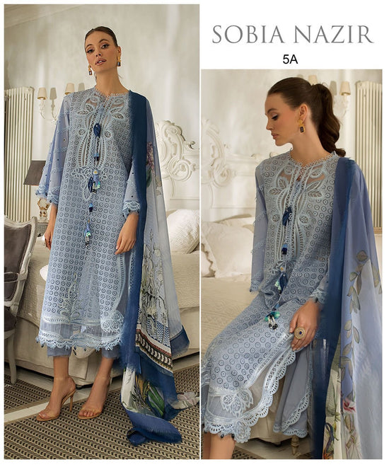 SOBIA NAZIR LAWN UNSTICH EMB 3PC