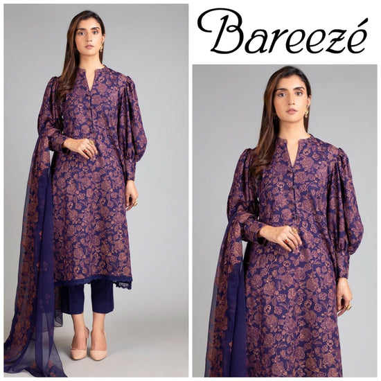 BAREEZA KRANDI UNSTITCHED EMB 3PC