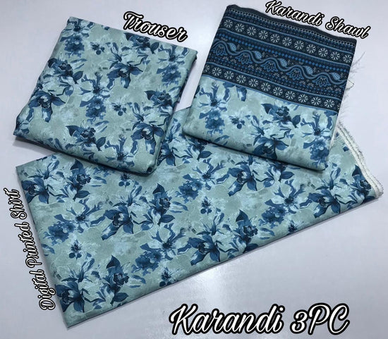 BAROQUE KARANDI PRINTED UNSTICHED 3PC