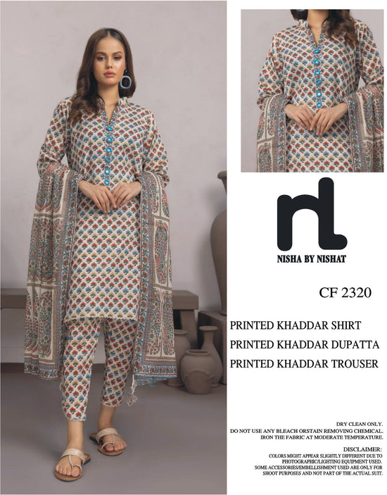 NISHAT KHADDAR UNSTITCHED PRINTED 3PC