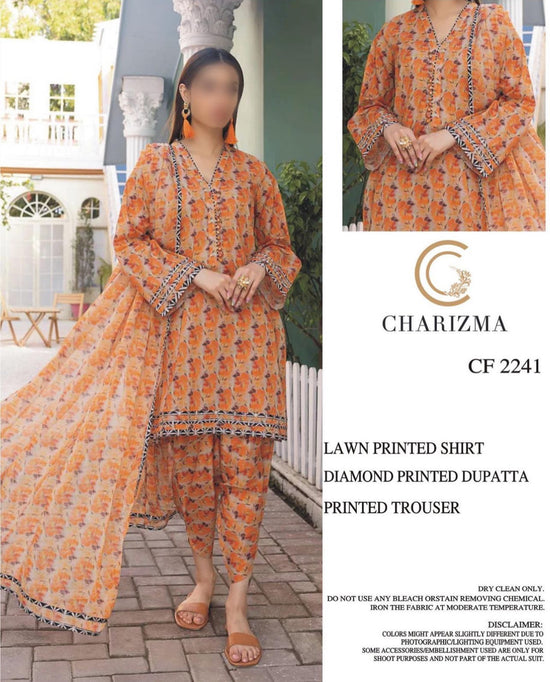 CHARIZMA LAWN PRINTED UNSTICH 3PC