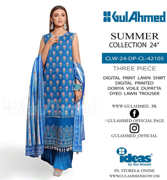 GULL AHMAD LAWN PRINTED UNSTICH 3PC