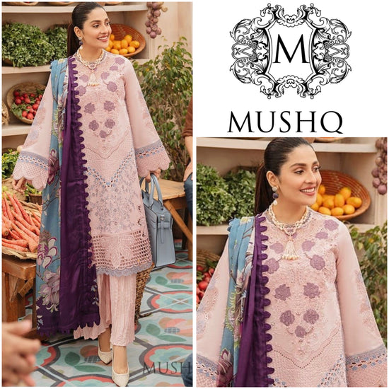 MUSHQ LAWN UNSTITCHED EMB 3PC