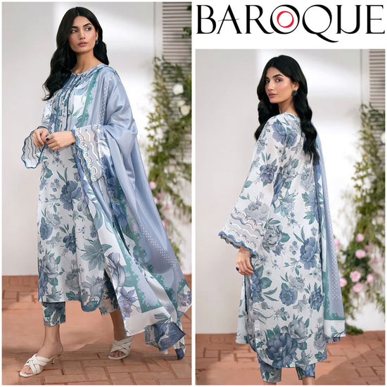 BAROQUE KARANDI PRINTED UNSTICHED 3PC