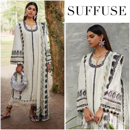 SUFFUSE LAWN UNSTITCHED EMB 3PC