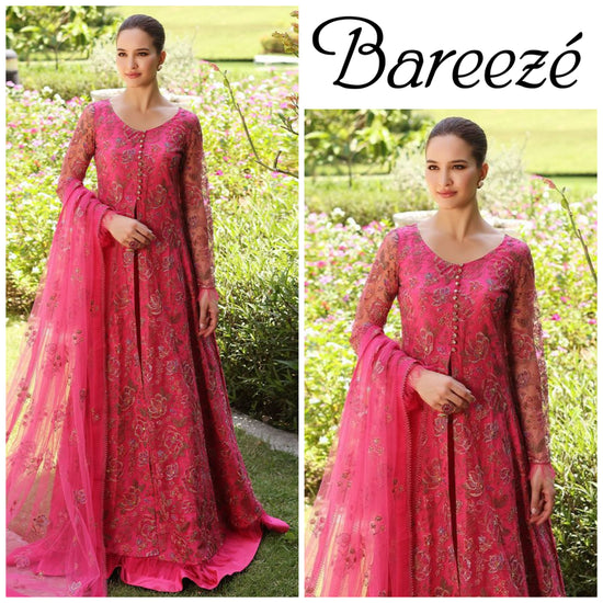 BAREEZA NET UNSTITCHED EMB SUIT