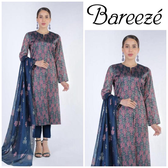 BAREEZA KHAADI NET UNSTITCHED EMB SUIT