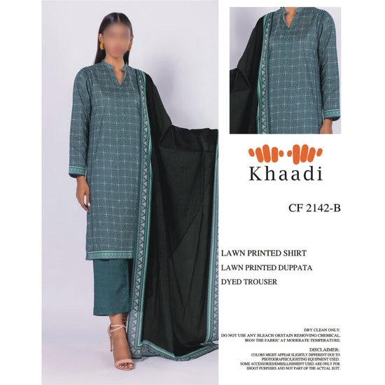 KHAADI LAWN PRINTED UNSTICH 3–PC